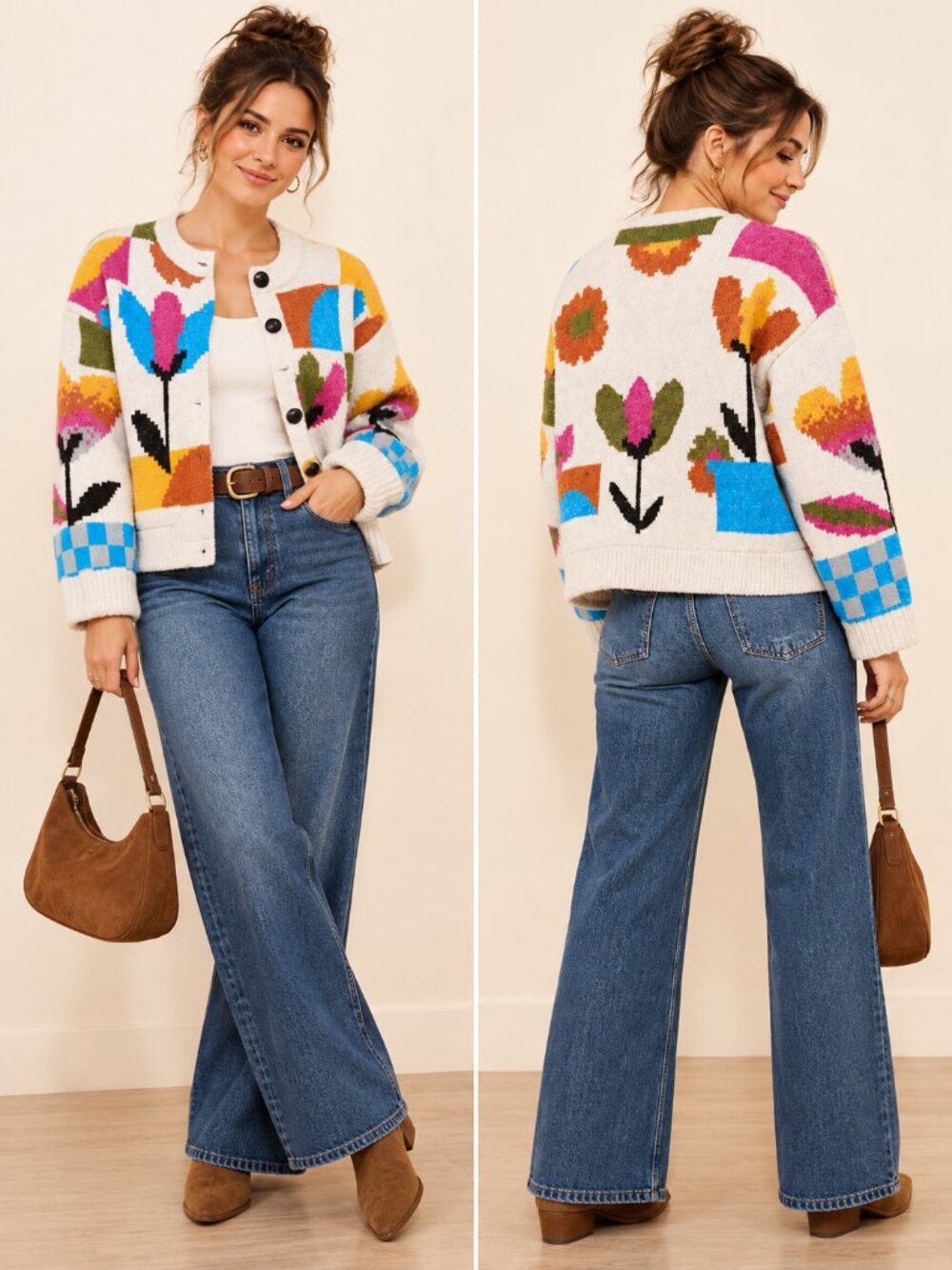 Free People Tulip Whirl Cardigan Size M - Picture 2 of 12